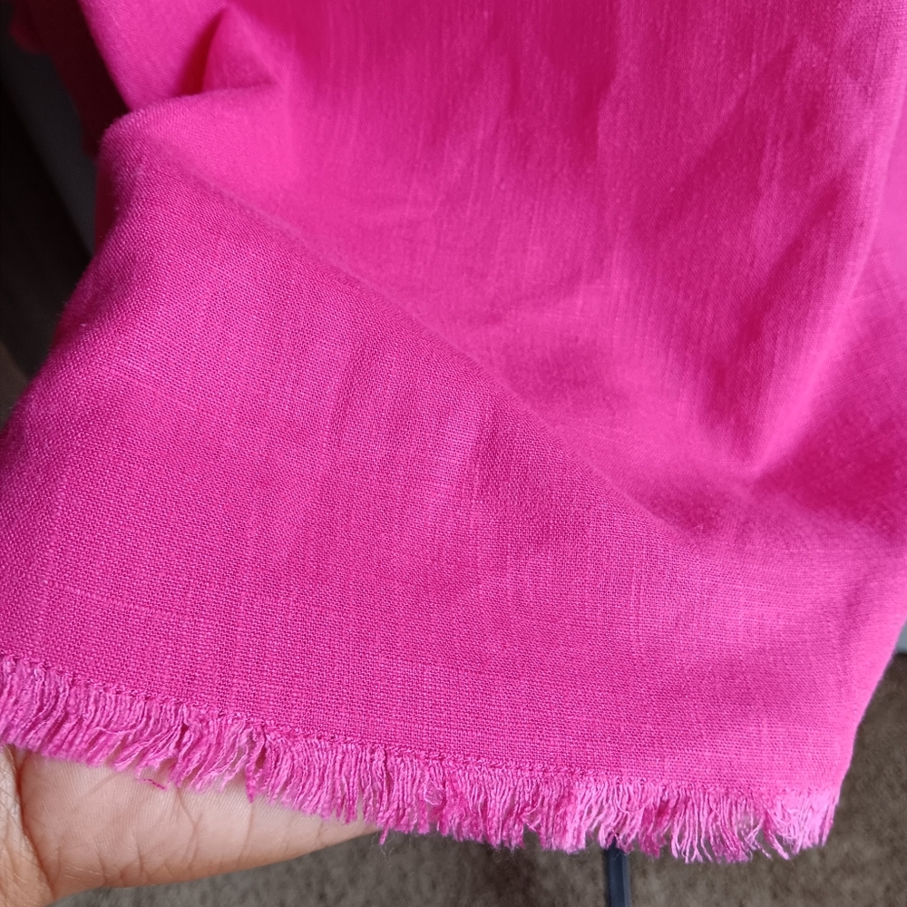 Umgee Linen Blend Fringed Top - Picture 3 of 5